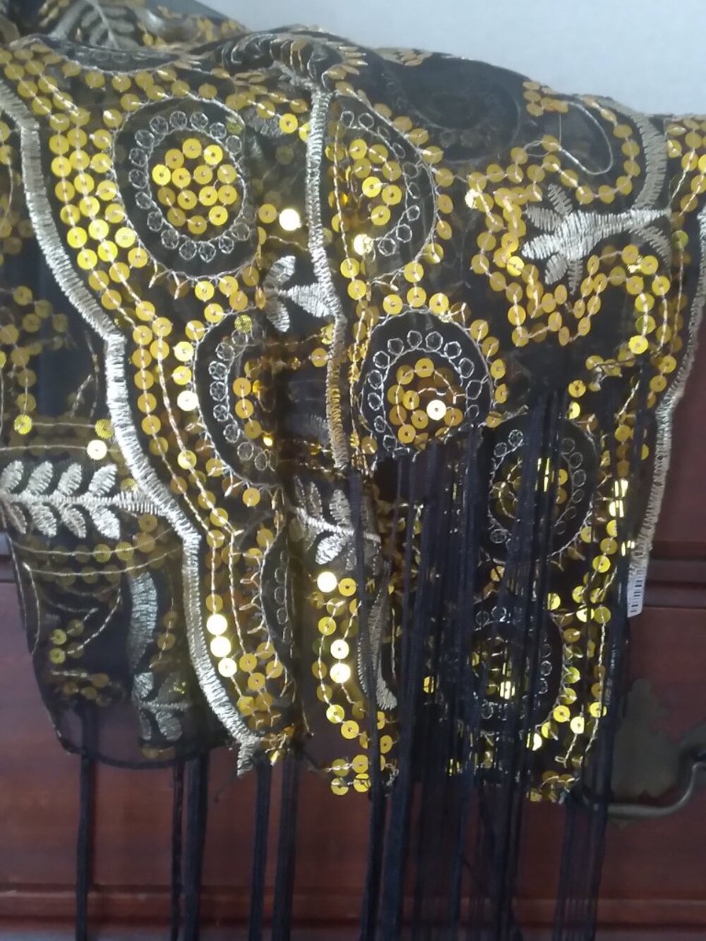 Black and Gold Sequined Kimino